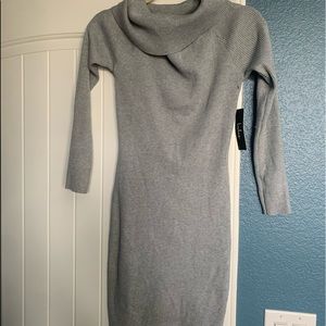 Lulu’s grey sweater dress with cowl neck. NWT. Size Medium.